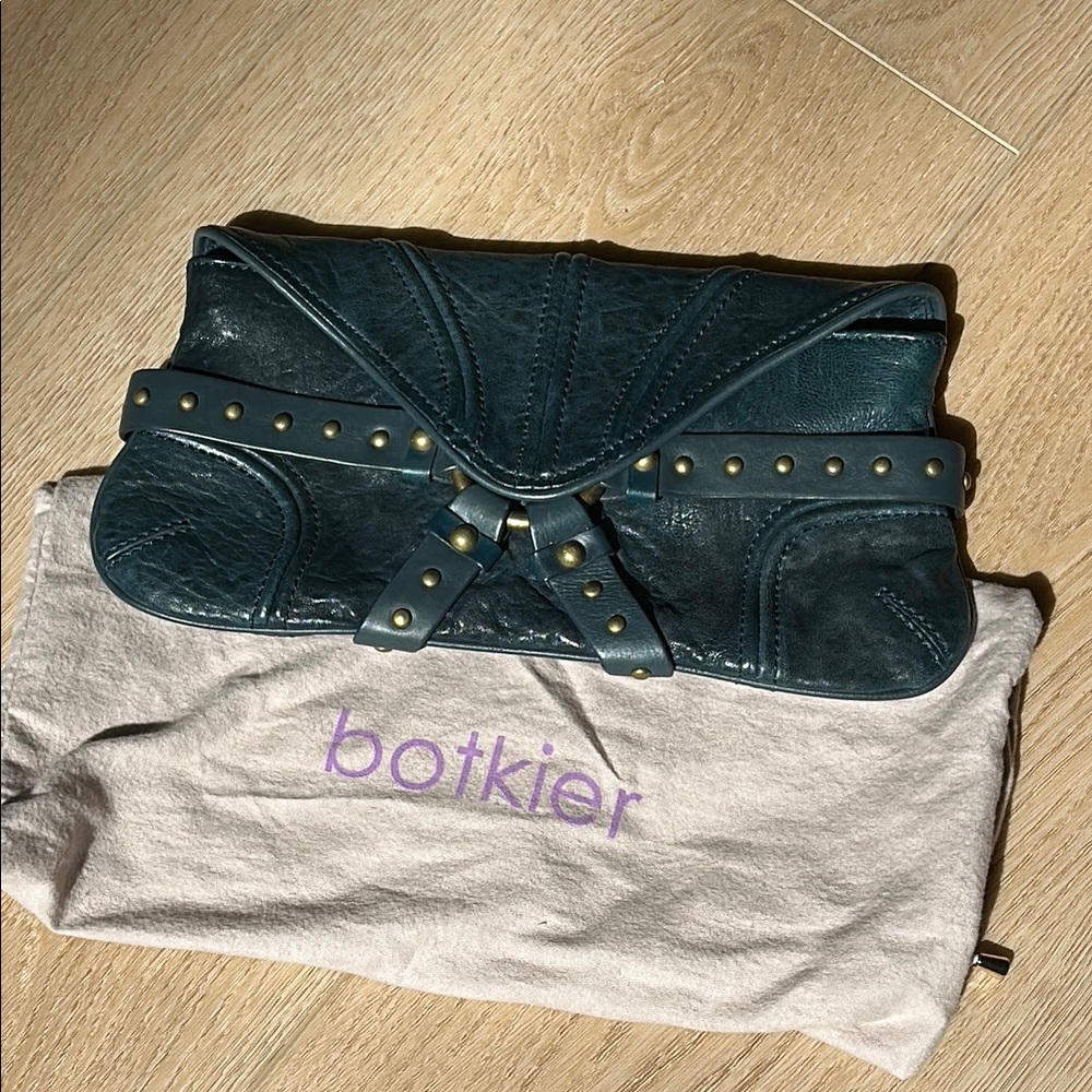 Botkier Deep Teal Leather Clutch